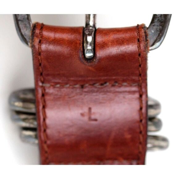 Eddie Bauer BROWN GENUINE LEATHER 1 5/8"Wd DRESS CASUAL WOMEN'S BELT Sz L (R67 - Picture 7 of 12